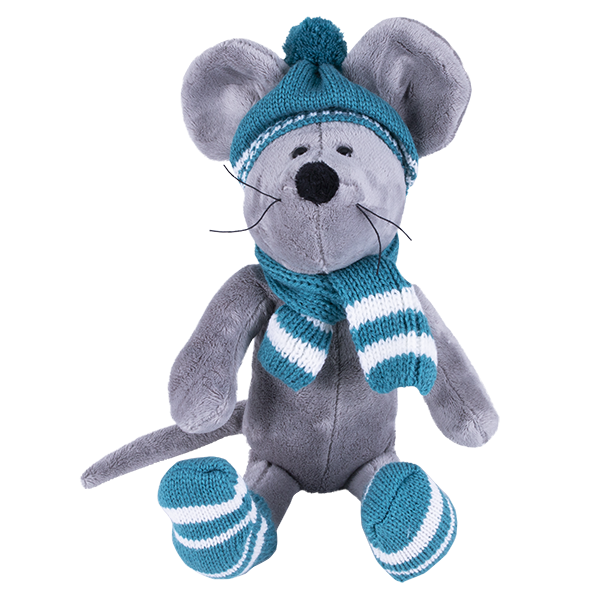 Softoy Игрушка Мышь в синей шапке, 26 см S887/15