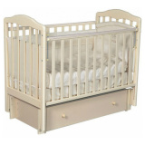 Антел Кровать детская Алита автостенка, маятник универсальный, качалка / цвет слоновая кость