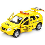 Технопарк Металлическая модель Nissan Terrano Такси 12см, открывающиеся двери