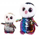ABtoys Мягкая игрушка Сова с пайетками, 15 см / цвет белый, серый