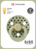 Пустышка латекс.BIBS Studio Colour - Polka - Sage/Iron, 0+ месяцев.