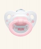 NUK CLASSIC соска-пустышкам ортодонтической формы "BABY ROSE" с кольцом, силикон, размер 1