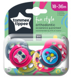 Tommee Tippee Пустышка силиконовая Fun Style Pisica, 18-36 месяцев, 2 штуки