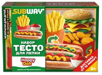 Набор для лепки ДОСТАВКА сабвей: "бургеры на вечер" 24 см HAPPY DOH в кор.8шт 414104