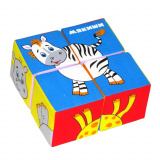 Мякиши кубики "собери картинку. животные африки" 4 кубика