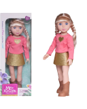 Кукла 36 см, в розовой кофте и золотой юбке, в коробке