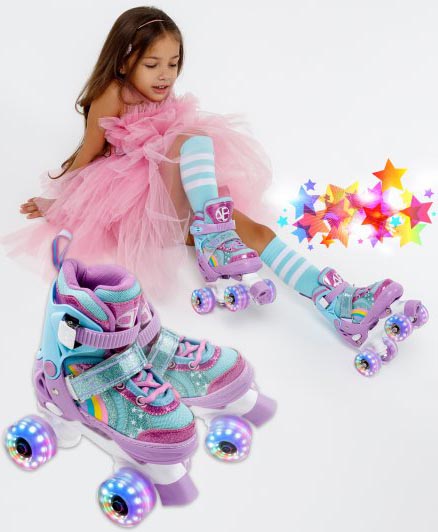 Amarobaby Ролики Disco со светящимися колесами, размер 26-29 / цвет фиолетовый