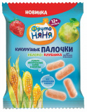 Фрутоняня Палочки кукурузные Яблоко-клубника, с 12 месяцев, 20 г