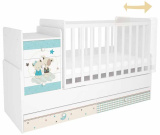 Polini kids Кроватка детская Simple 1100 "Лучшие друзья" / цвет белый