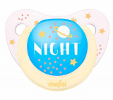 Mepsi Соска-пустышка латексная ортодонтическая "Night", от 6 месяцев