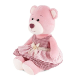Maxitoys Мягкая игрушка Ronny&Molly, Мишка Молли в Платье с Передником, 21 см / цвет розовый