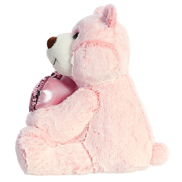 AURORA Игрушка мягкая "Медведь Большое сердце", 30 см / цвет розовый