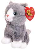 ABtoys Мягкая игрушка "Котик серый", 15 см