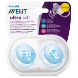 Avent Пустышка Ultra Soft силиконовая, ортодонтическая, от 0 до 6 месяцев, 2 штуки, артикул: SCF222/20