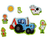 Буратино Деревянный пазл-вкладыш Синий трактор 317763 / цвет синий