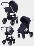 MowBaby Коляска 3 в 1 Zoom PU / цвет Silver Black (черный, рама серебро)