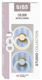 Bibs Набор латексных пустышек Studio Colour, 0+ Block - Baby Blue Dusty Blue Mix