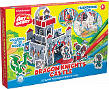 Игровой 3D пазл для раскрашивания Artberry, Dragon Knights Castle, 10 фломастера и 6 карт с фигуркам