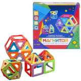 Магнитой Конструктор магнитный 6 квадратов, 8 треугольников (4 - с окном)
