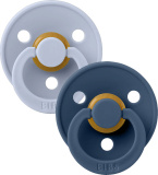 Bibs Набор пустышек латексных Colour, 0+: Dusty Blue/Steel Blue