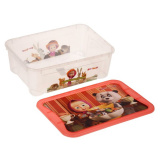 Детский ящик для хранения игрушек "Маша и Медведь" / коралловый