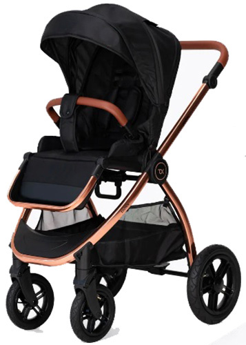 Bambini Moretti Коляска 2 в 1 Salker Lux / цвет Black (черный), рама розовое золото