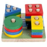 Буратино Развивающая деревянная игрушка Синий трактор 314840  / разноцветная