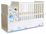 Polini kids Кроватка детская Simple 1100 Слоник на шаре / цвет белый