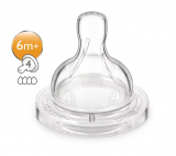 Avent Соска Classic+ силиконовая 634/27 , с 6 месяцев, быстрый поток, 2 шт.