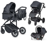 Farfello Коляска 3 в 1 Sola Trio Comfort / цвет Total black (черный)
