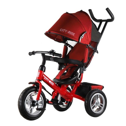 City-ride трехколесный велосипед, колеса надувные 12/10 / цвет красный