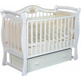 Кровать детская "Julia 111" (мягкая стенка) автостенка,универсальный маятник,закр.ящик (белый)