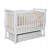 Антел Детская кровать  "Julia 1" с автостенкой / универсальный маятник / цвет белый