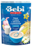 Bebi Premium Каша молочная "Для сладких снов" 3 злака с яблоком и ромашкой, с 6 месяцев, 200 г