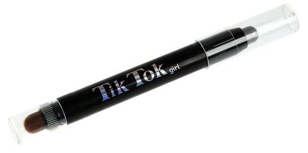 Tik Tok Girl Тени для век с кисточкой / цвет серебро