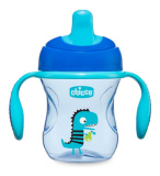 Chicco Чашка-поильник Transition Cup (полужесткий носик), 200 мл / цвет синий, зеленый