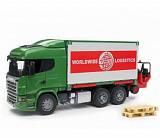 Фургон Scania с погрузчиком и паллетами