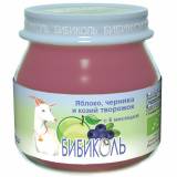 БИБИКОЛЬ Пюре фруктовое яблоко,черника и козий творожок (с 6 месяцев) 80г