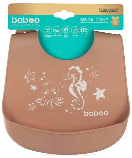 Baboo Нагрудник силиконовый Капучино
