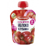Semper Пюре "Яблоко - Клубника", с 6 месяцев (90г)