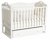 Антел Кровать детская "Каролина" (5) автостенка, универсальный маятник, закрытый ящик / цвет Слоновая кость