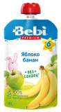 Bebi Premium Пюре Яблоко-банан, с 6 месяцев, 90 г