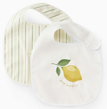 Happy Baby Нагрудный фартук на липучке, 2 штуки stripes and lemon