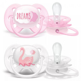 Avent Пустышка Ultra soft Dreams/Лебедь, 0-6 месяцев, 2 штуки