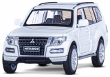 Автопанорама Металлическая лицензионная машинка Mitsubishi Pajero 4WD turbo 1:33 / цвет белый