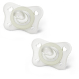 Chicco Пустышка Physio Soft Mini, силикон, люминисцентная, 2-6 месяцев, 2 шт.
