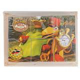 Деревянные кубики поезд динозавров, 6 кубиков