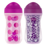 Chicco Чашка-поильник Active Cup 2 в 1, 266 мл, 14+ мес / цвет сиреневый, розовый