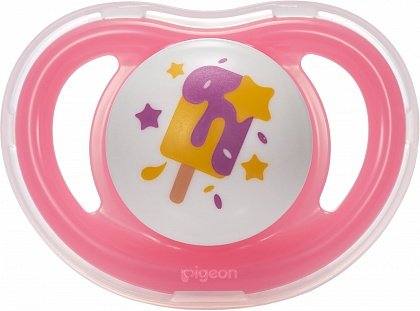Pigeon Пустышка Baby Minilight Эскимо/слоники, размер М, с 6 месяцев, 2 штуки