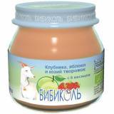 БИБИКОЛЬ Пюре фруктовое с клубникой, яблоком и козьим творожком (с 6 месяцев) 80г
